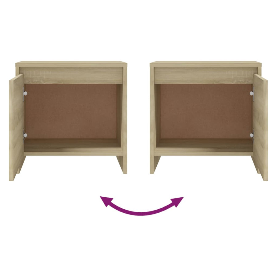 Nachtkastjes 45X34X44,5 Cm Bewerkt Hout Kleur 2 Sonoma eiken