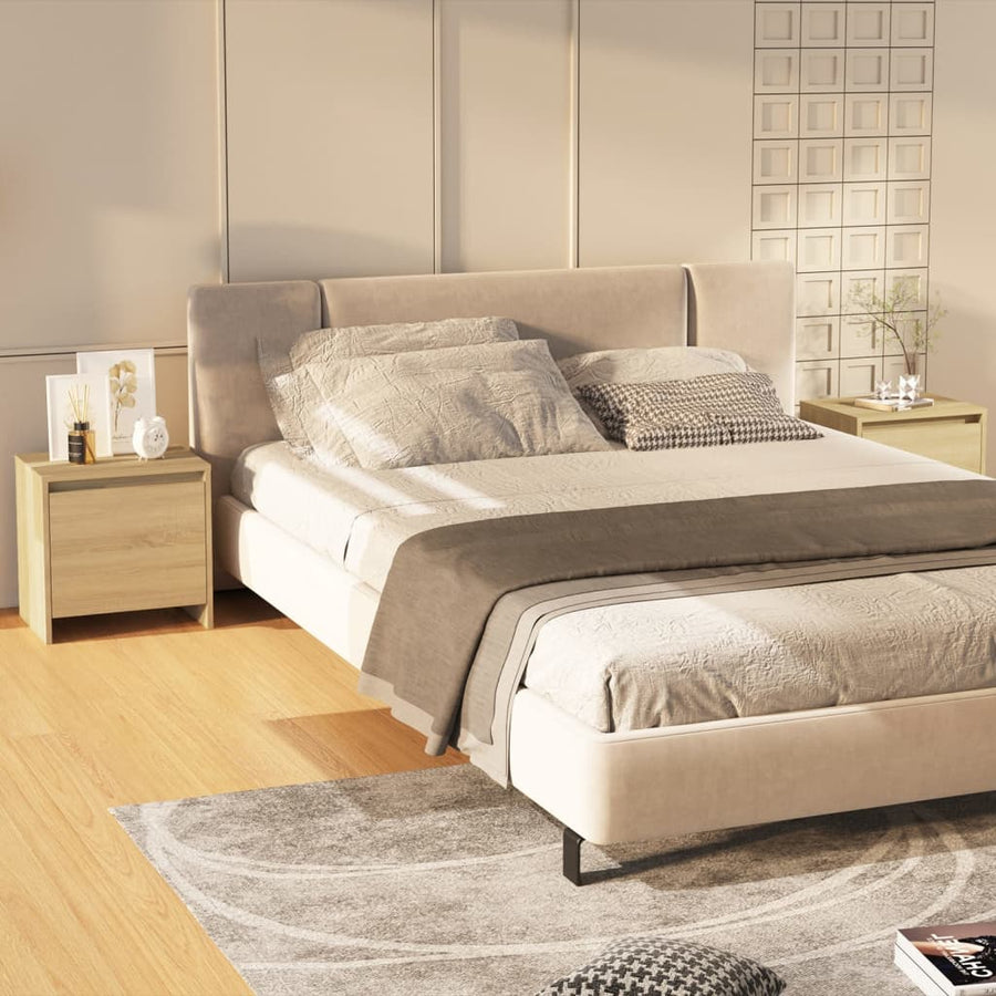Nachtkastjes 45X34X44,5 Cm Bewerkt Hout Kleur 2 Sonoma eiken