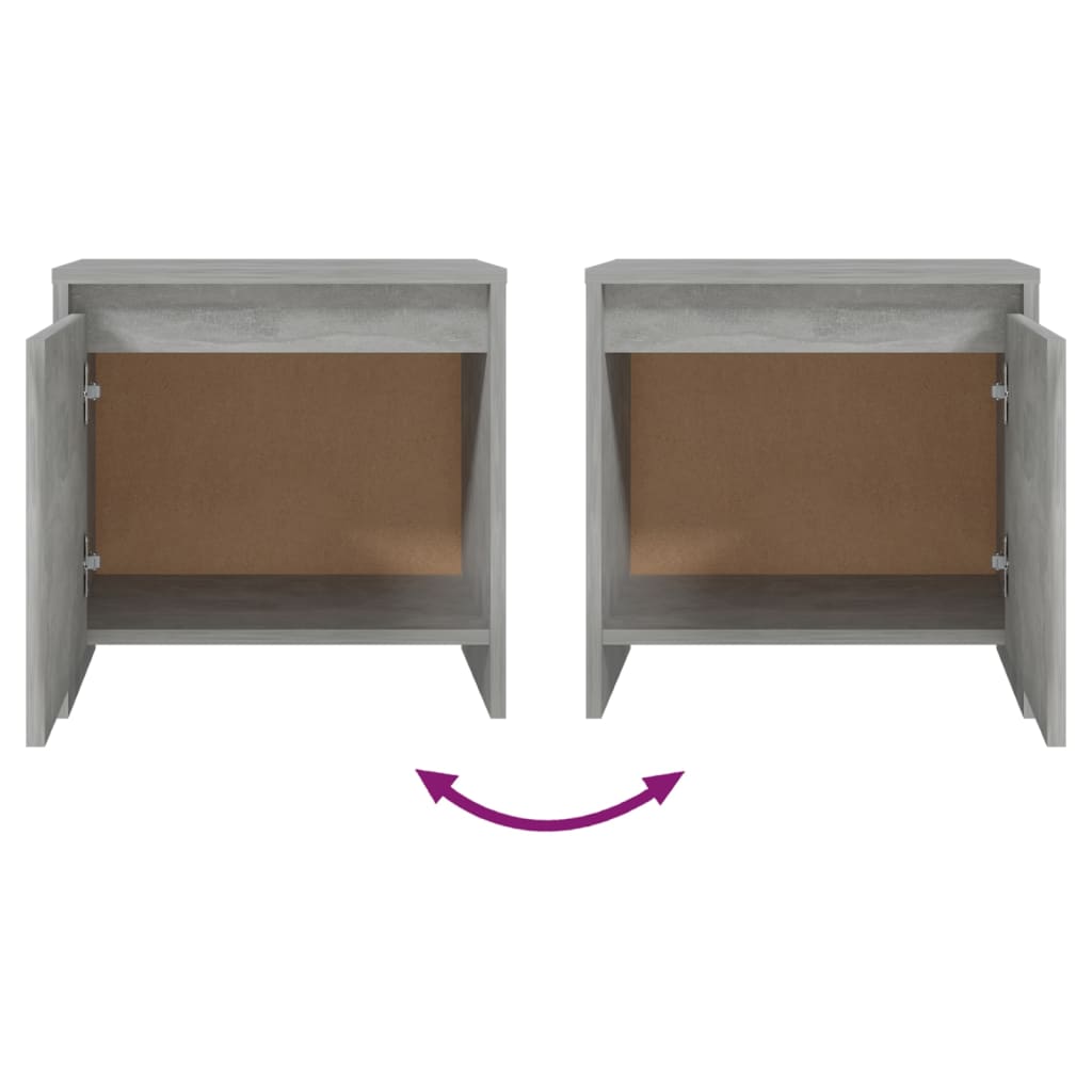 Nachtkastjes 45X34X44,5 Cm Bewerkt Hout 2 Betongrijs