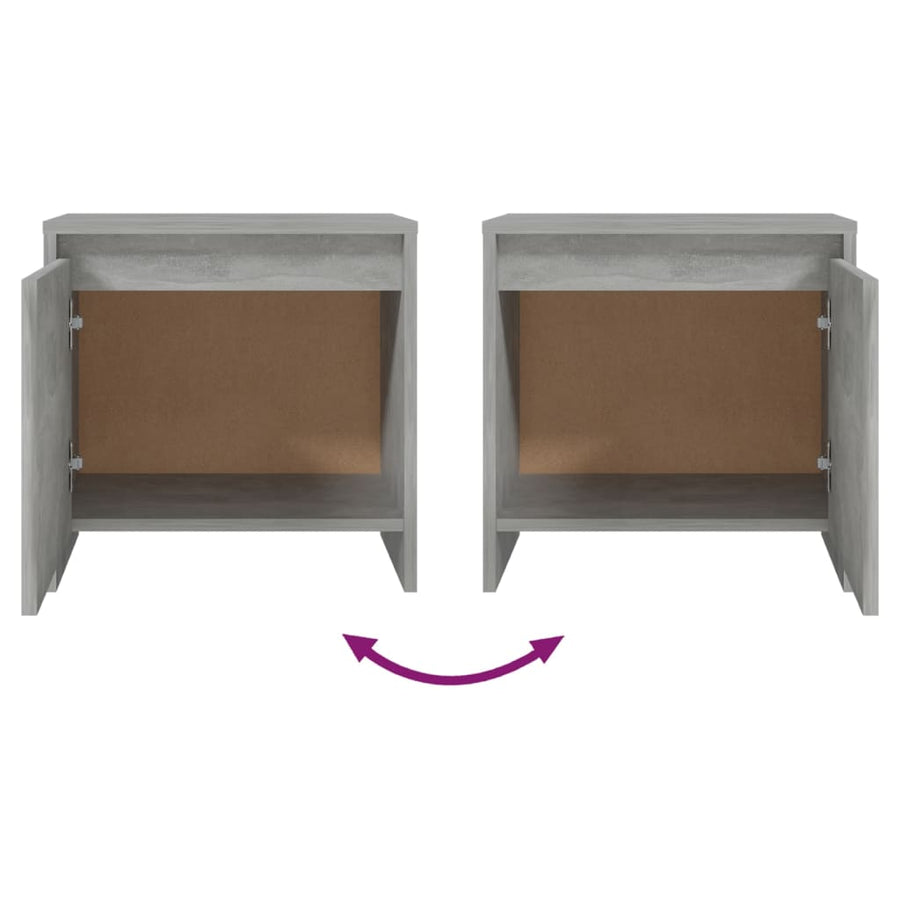 Nachtkastjes 45X34X44,5 Cm Bewerkt Hout 2 Betongrijs