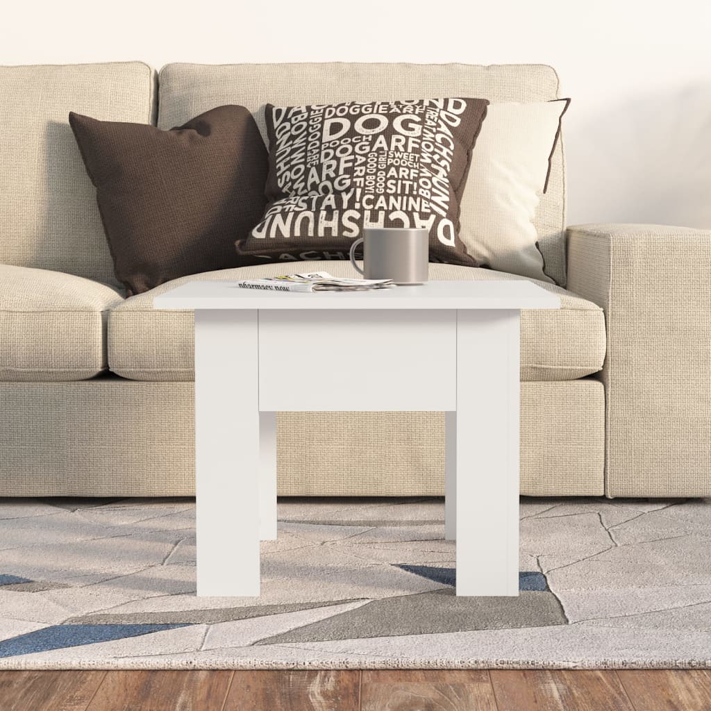 Salontafel 55X55X42 Cm Bewerkt Hout Wit