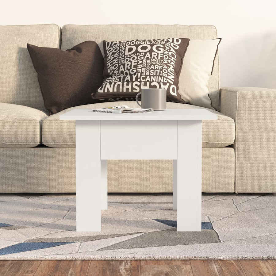 Salontafel 55X55X42 Cm Bewerkt Hout Wit