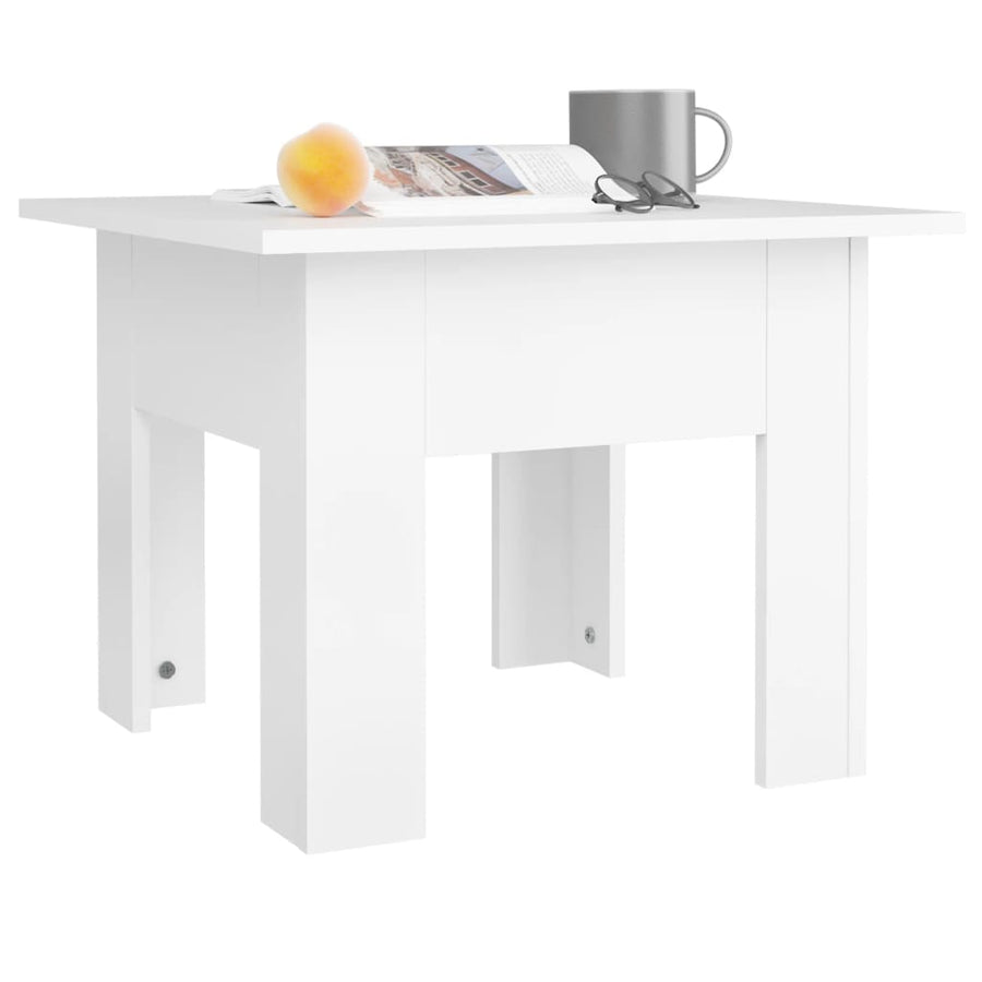 Salontafel 55X55X42 Cm Bewerkt Hout Wit