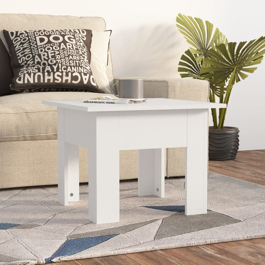 Salontafel 55X55X42 Cm Bewerkt Hout Wit