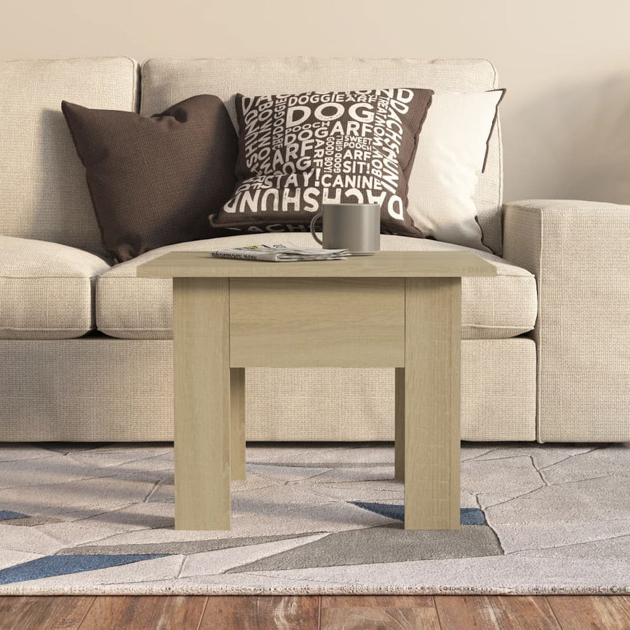 Salontafel 55x55x42 cm bewerkt hout sonoma eikenkleurig