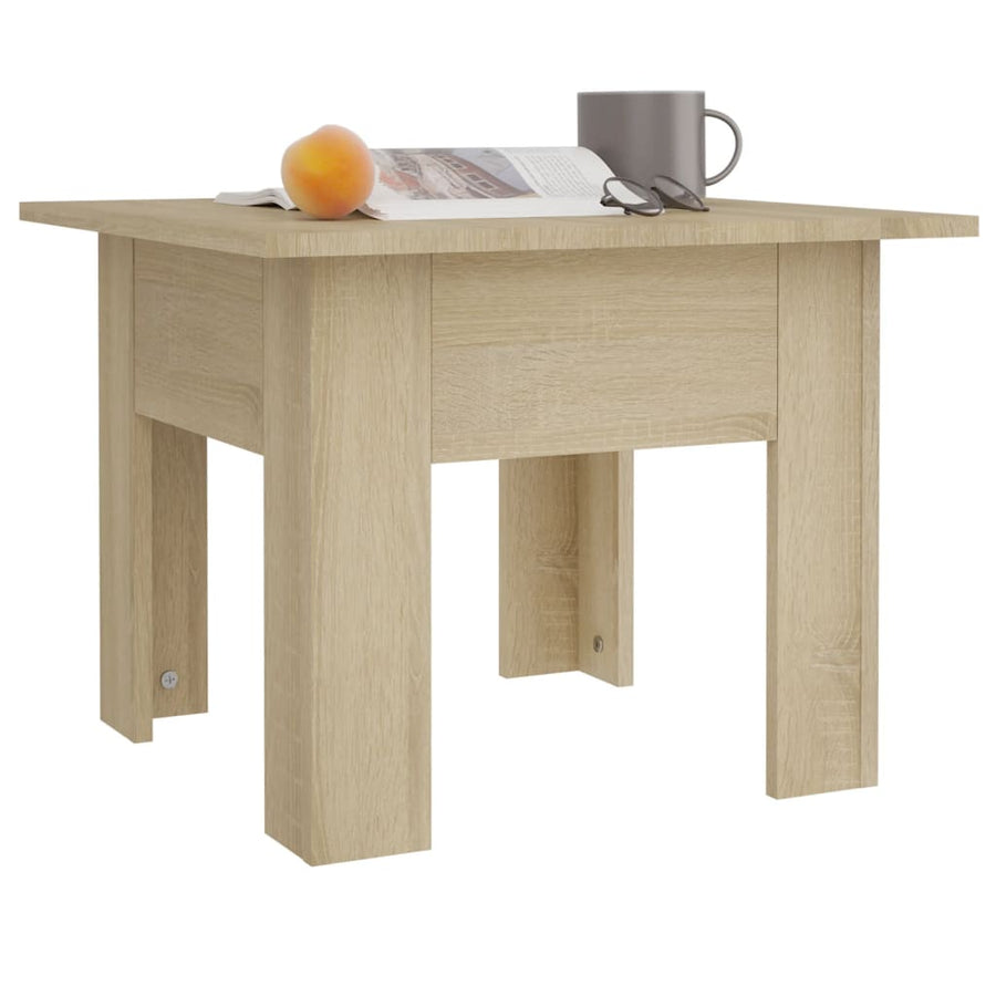 Salontafel 55x55x42 cm bewerkt hout sonoma eikenkleurig