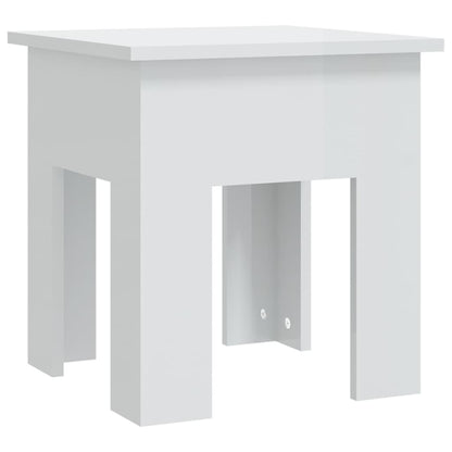Salontafel 40x40x42 cm bewerkt hout hoogglans wit