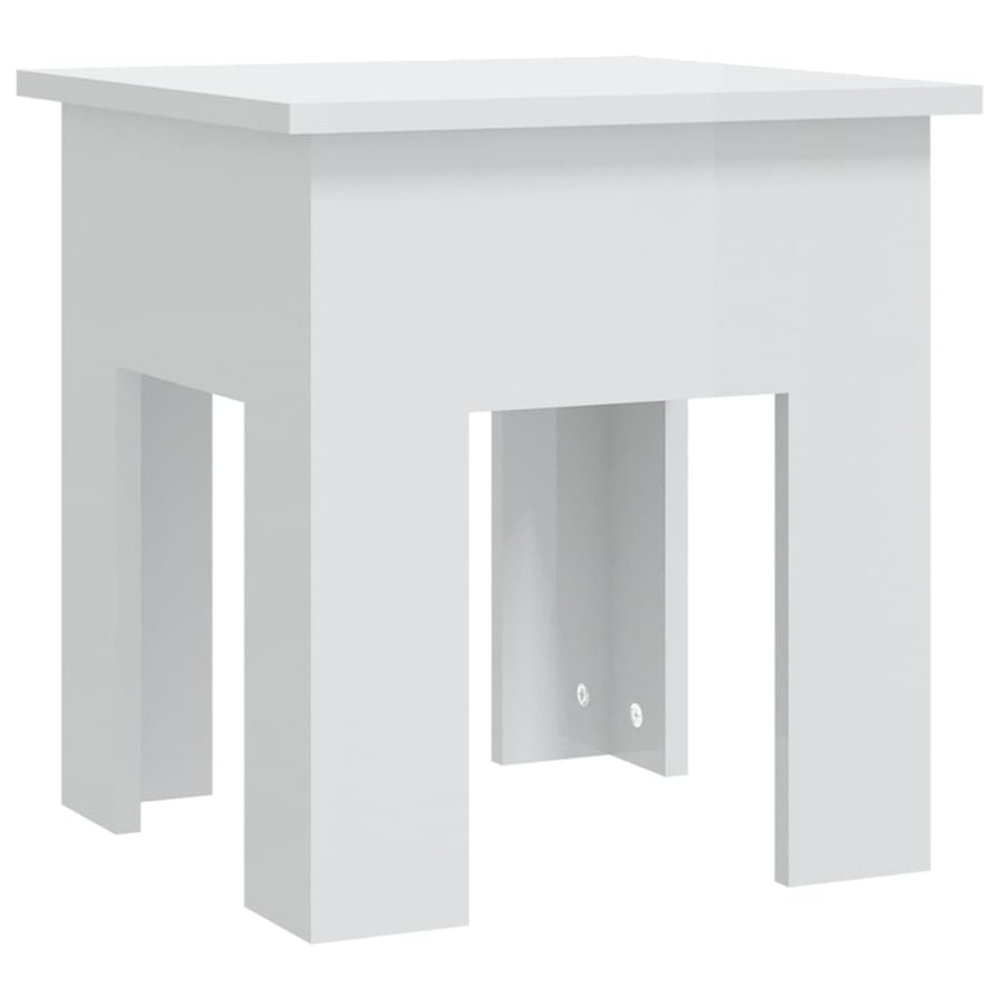 Salontafel 40x40x42 cm bewerkt hout hoogglans wit