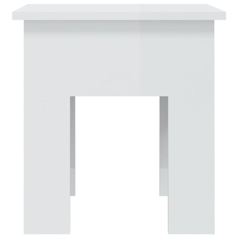 Salontafel 40x40x42 cm bewerkt hout hoogglans wit