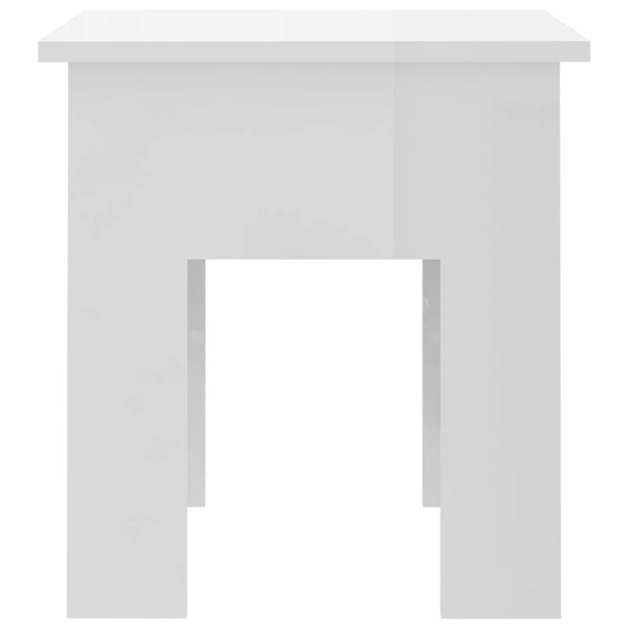 Salontafel 40x40x42 cm bewerkt hout hoogglans wit