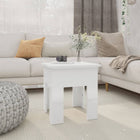 Salontafel 40x40x42 cm bewerkt hout hoogglans wit