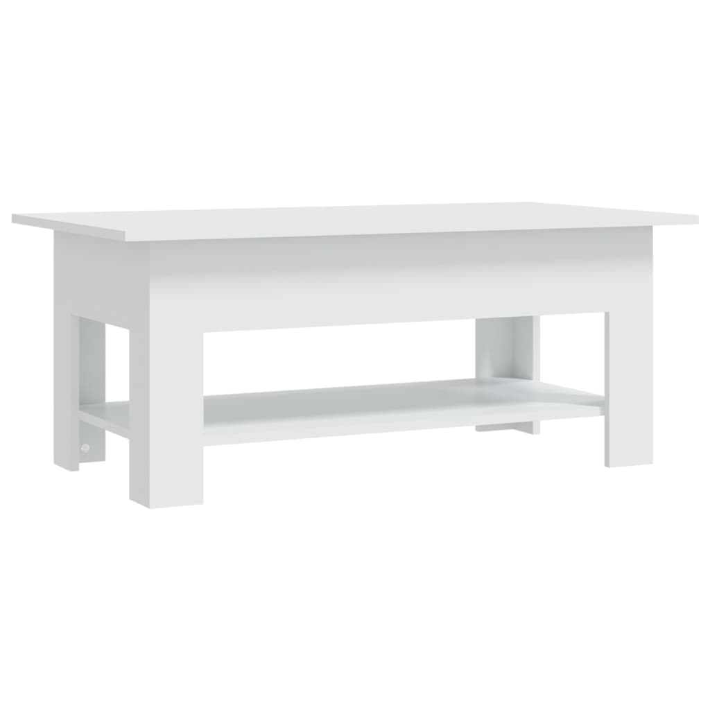 Salontafel 102X55X42 Cm Bewerkt Hout Wit