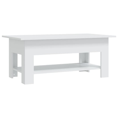 Salontafel 102X55X42 Cm Bewerkt Hout Wit