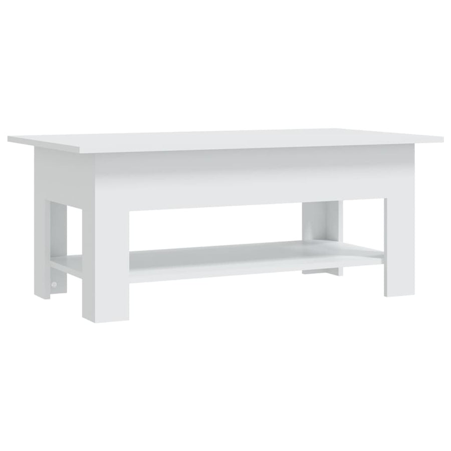 Salontafel 102X55X42 Cm Bewerkt Hout Wit