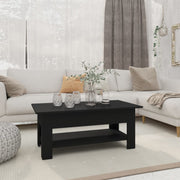 Coffee table 102x50x45 cm carved wood black