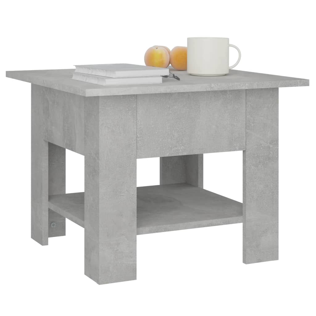 Salontafel 55x55x42 cm bewerkt hout betongrijs