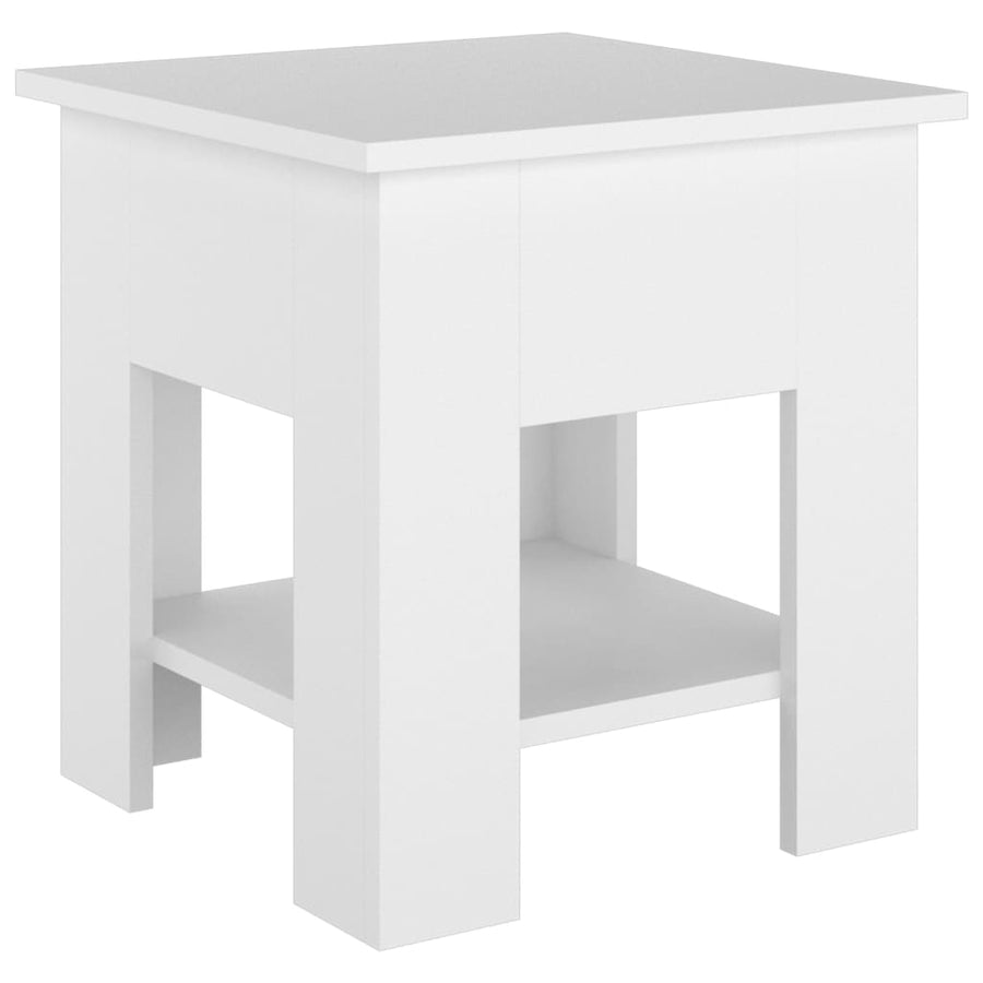 Salontafel 40X40X42 Cm Bewerkt Hout Wit