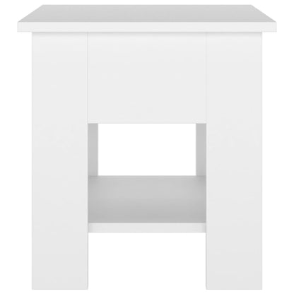 Salontafel 40X40X42 Cm Bewerkt Hout Wit