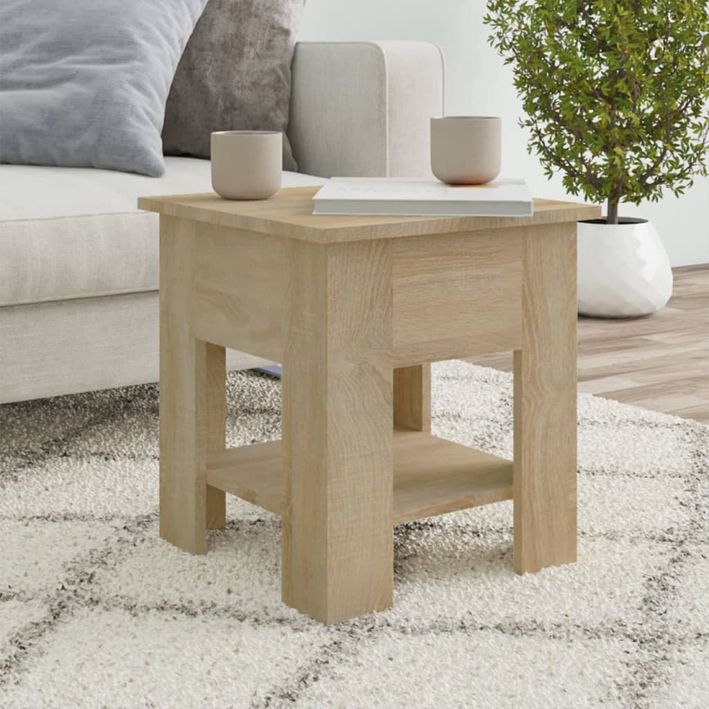 Salontafel 40X40X42 Cm Bewerkt Hout Zwart
