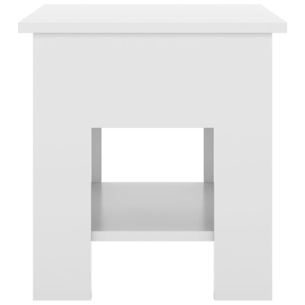 Salontafel 40x40x42 cm bewerkt hout hoogglans wit