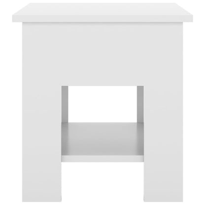 Salontafel 40x40x42 cm bewerkt hout hoogglans wit