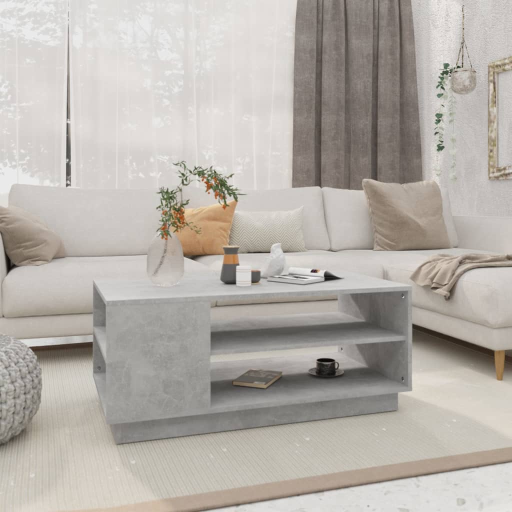 Salontafel 102X55X43 Cm Spaanplaat Betongrijs