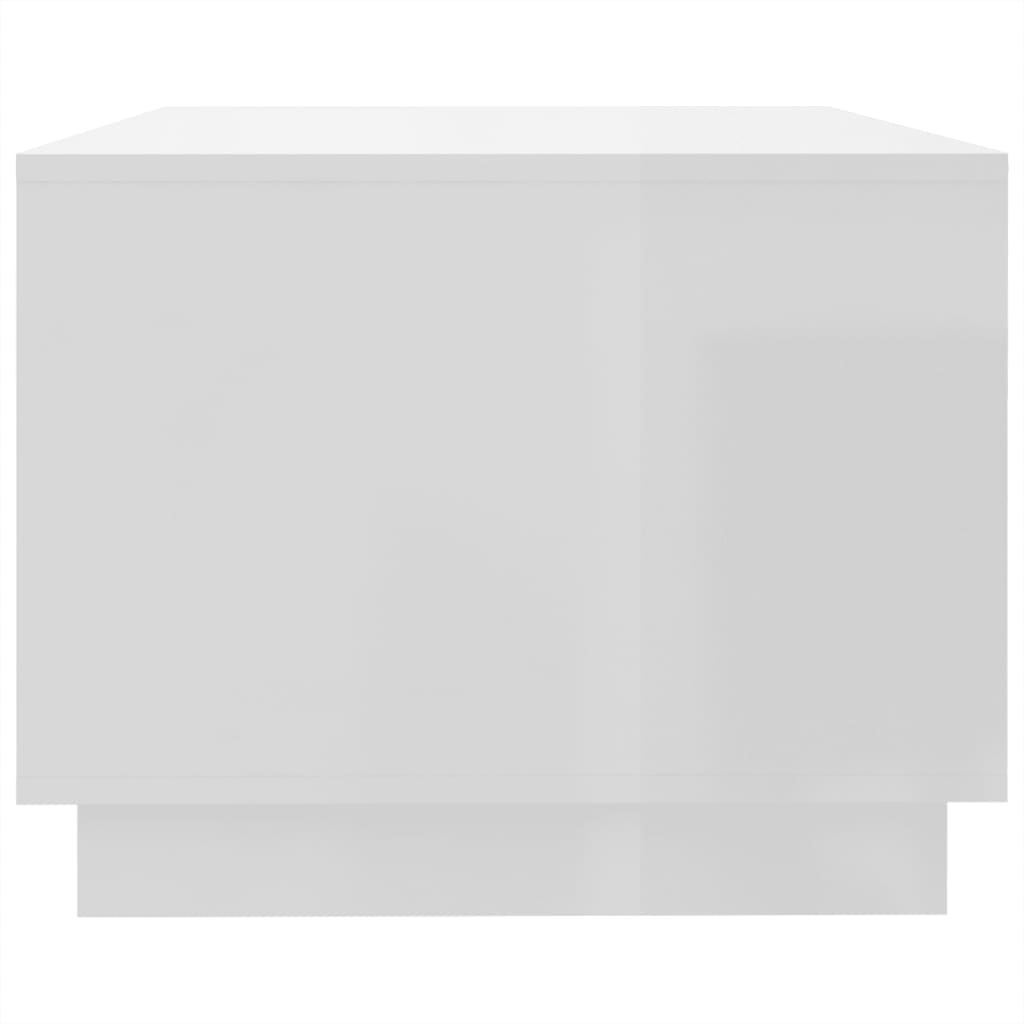 Salontafel 102x55x43 cm bewerkt hout hoogglans wit