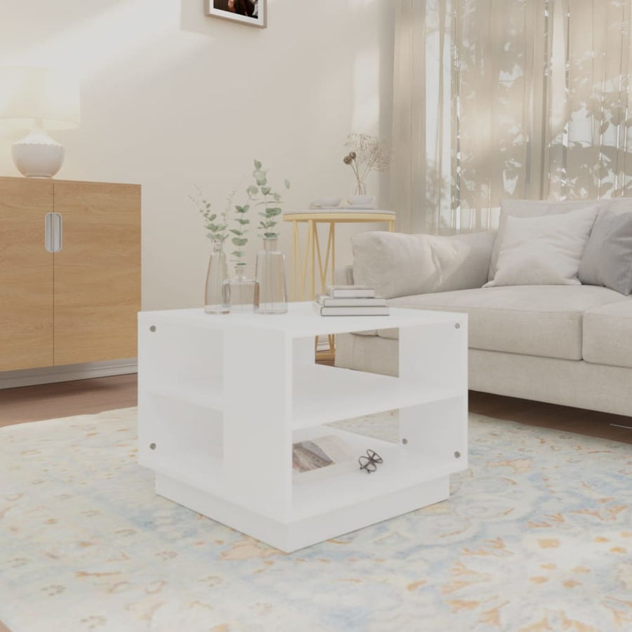 Salontafel 55x55x43 cm spaanplaat wit Wit