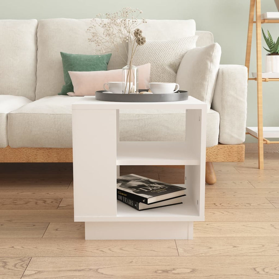 Salontafel 40x40x43 cm bewerkt hout wit Wit