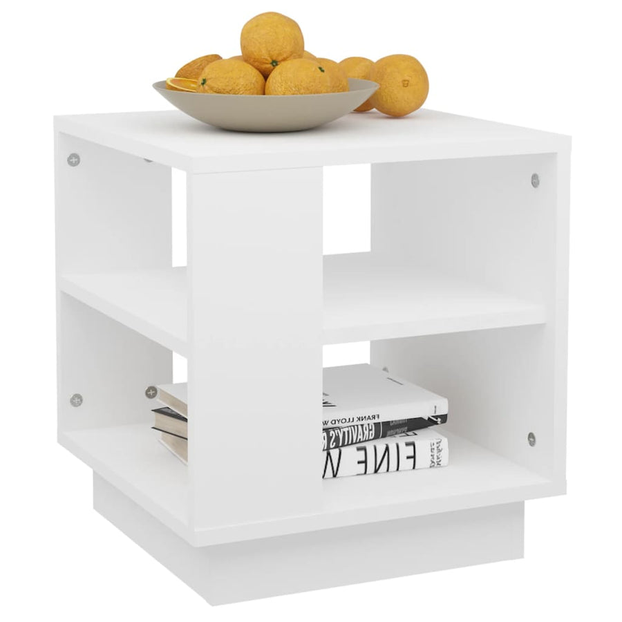Salontafel 40x40x43 cm bewerkt hout wit Wit