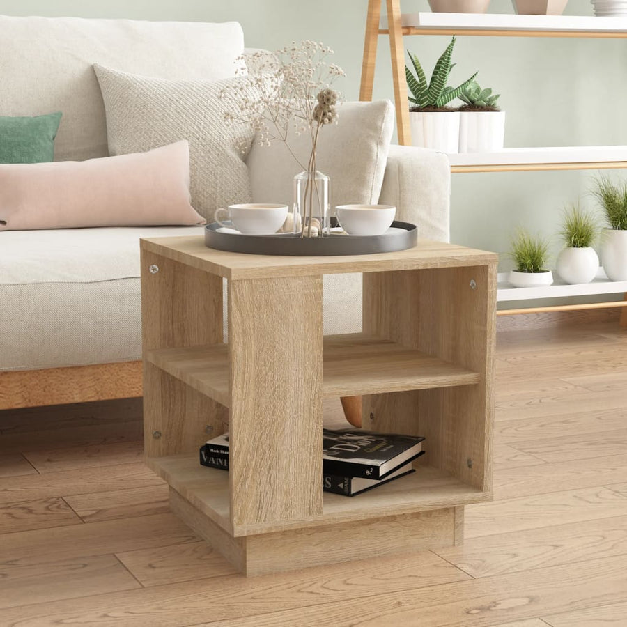 Salontafel 40x40x43 cm bewerkt hout sonoma eikenkleurig Sonoma eiken