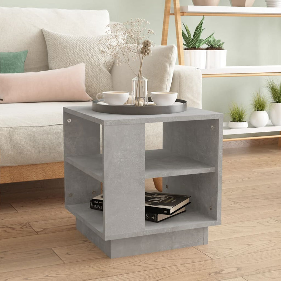 Salontafel 40X40X43 Cm Bewerkt Hout Betongrijs
