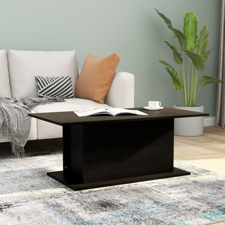 Salontafel 102x55,5x40 cm spaanplaat zwart Zwart