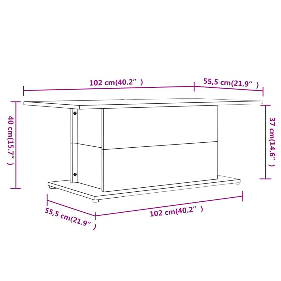 Salontafel 102x55,5x40 cm spaanplaat sonoma eikenkleurig Sonoma eiken