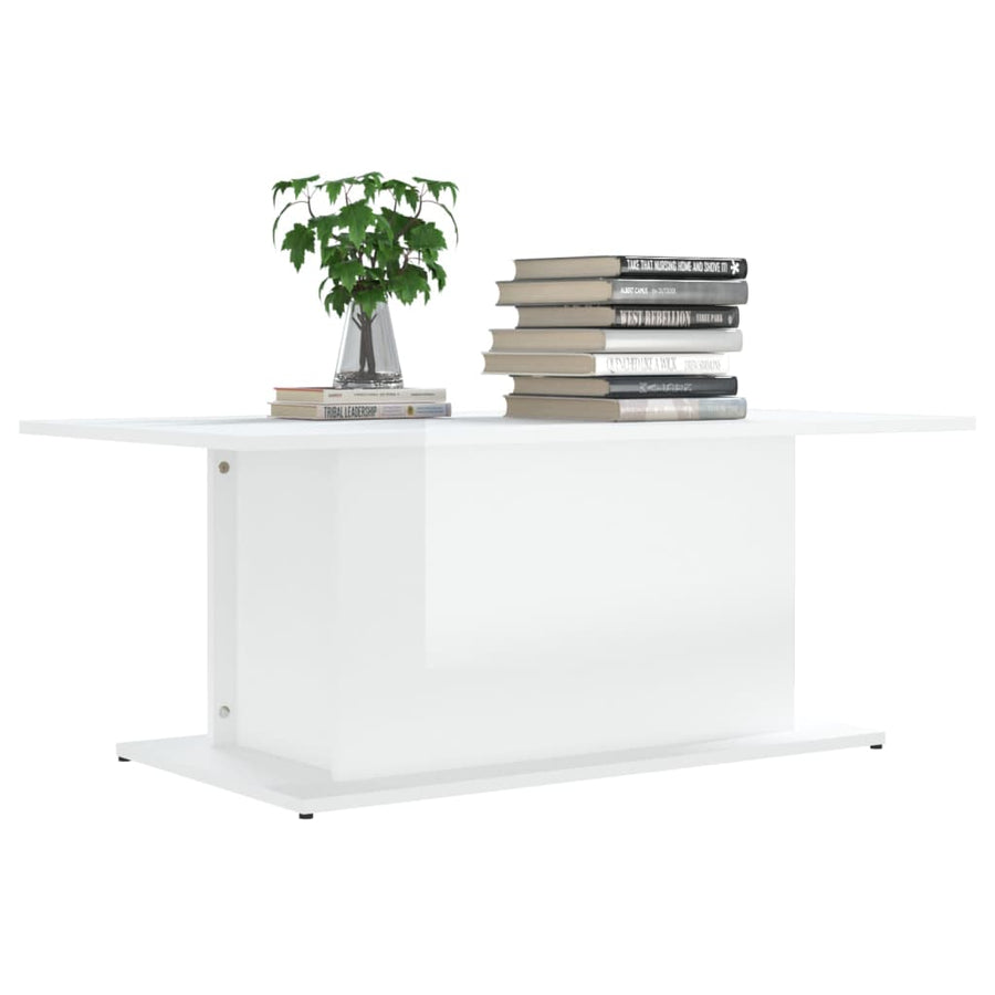 Salontafel 102x55,5x40 cm spaanplaat hoogglans wit Hoogglans wit