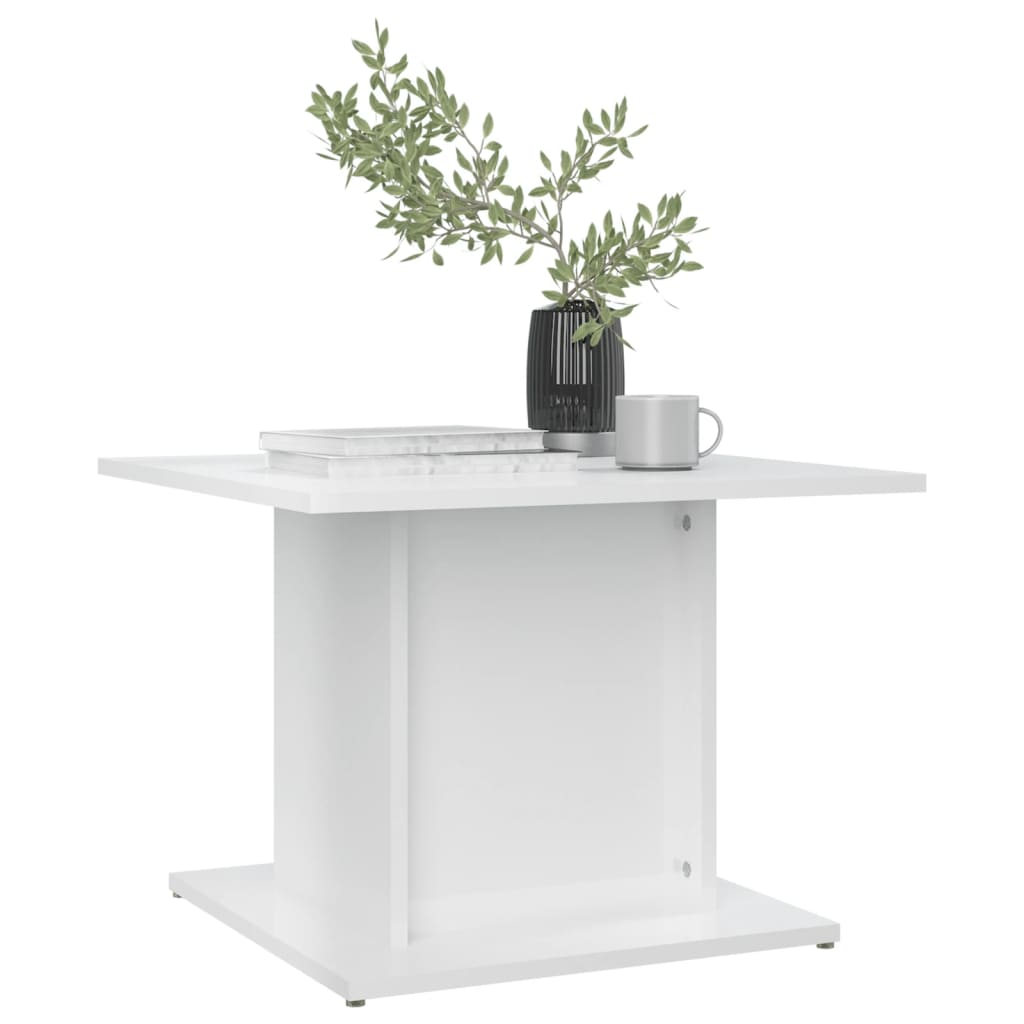 Salontafel 55,5x55,5x40 cm bewerkt hout hoogglans wit