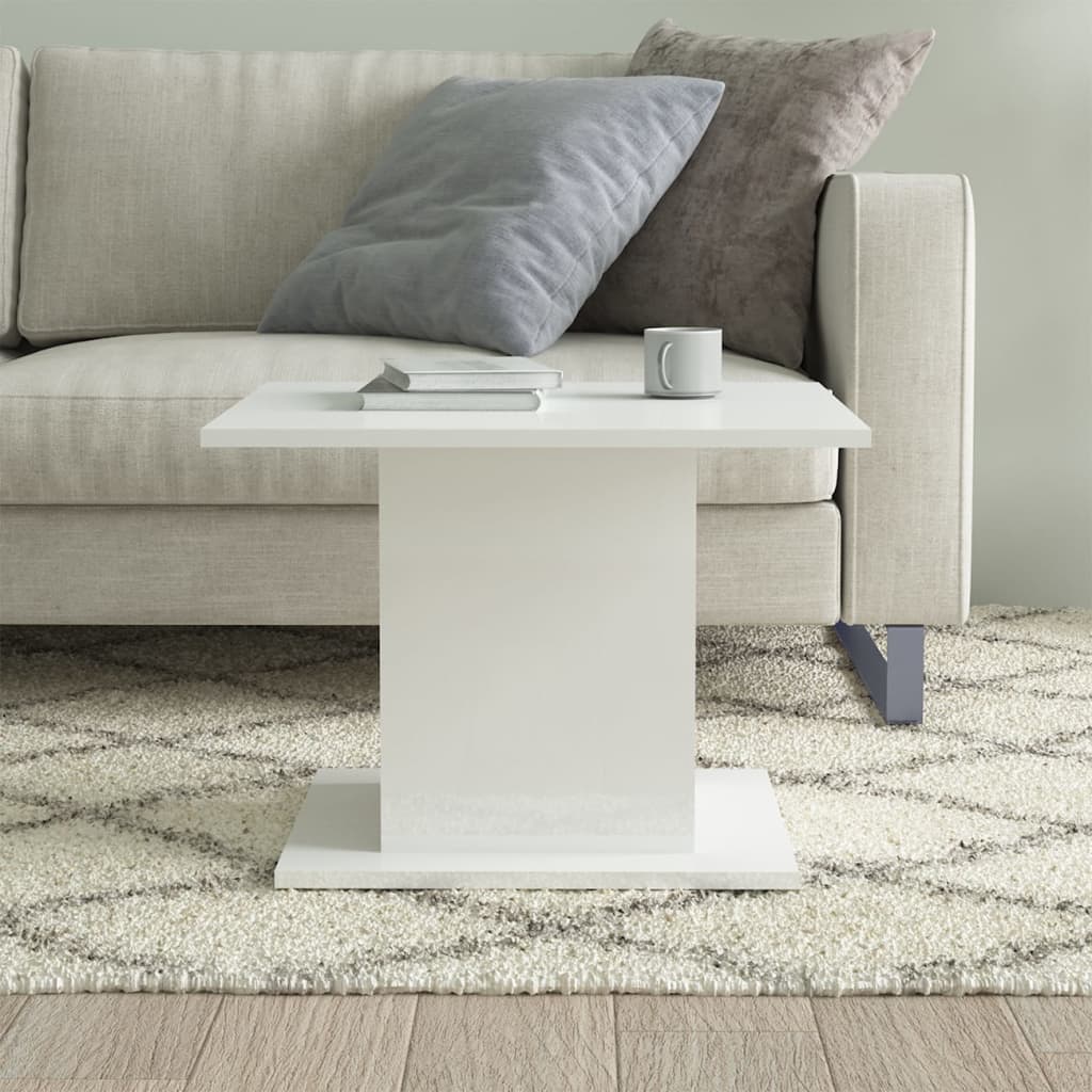 Salontafel 55,5x55,5x40 cm bewerkt hout hoogglans wit