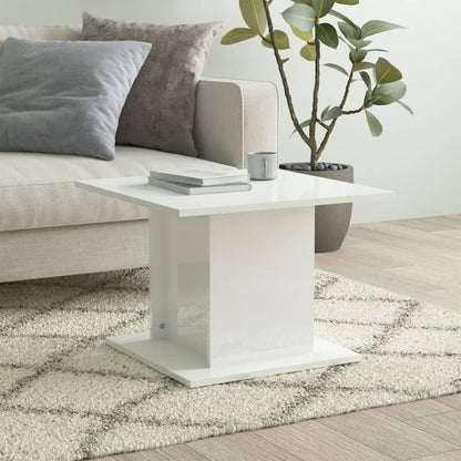 Salontafel 55,5x55,5x40 cm bewerkt hout hoogglans wit