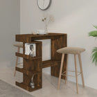 Bar table with storage rack 100x50x101.5 cm wood smoked oak