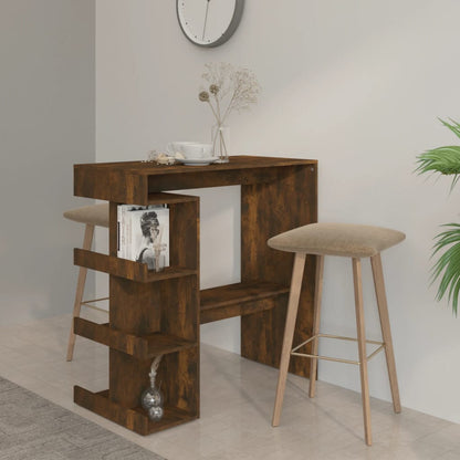 Bartafel Met Opbergrek 00X50X0,5 Cm Spaanplaat Gerookt eiken
