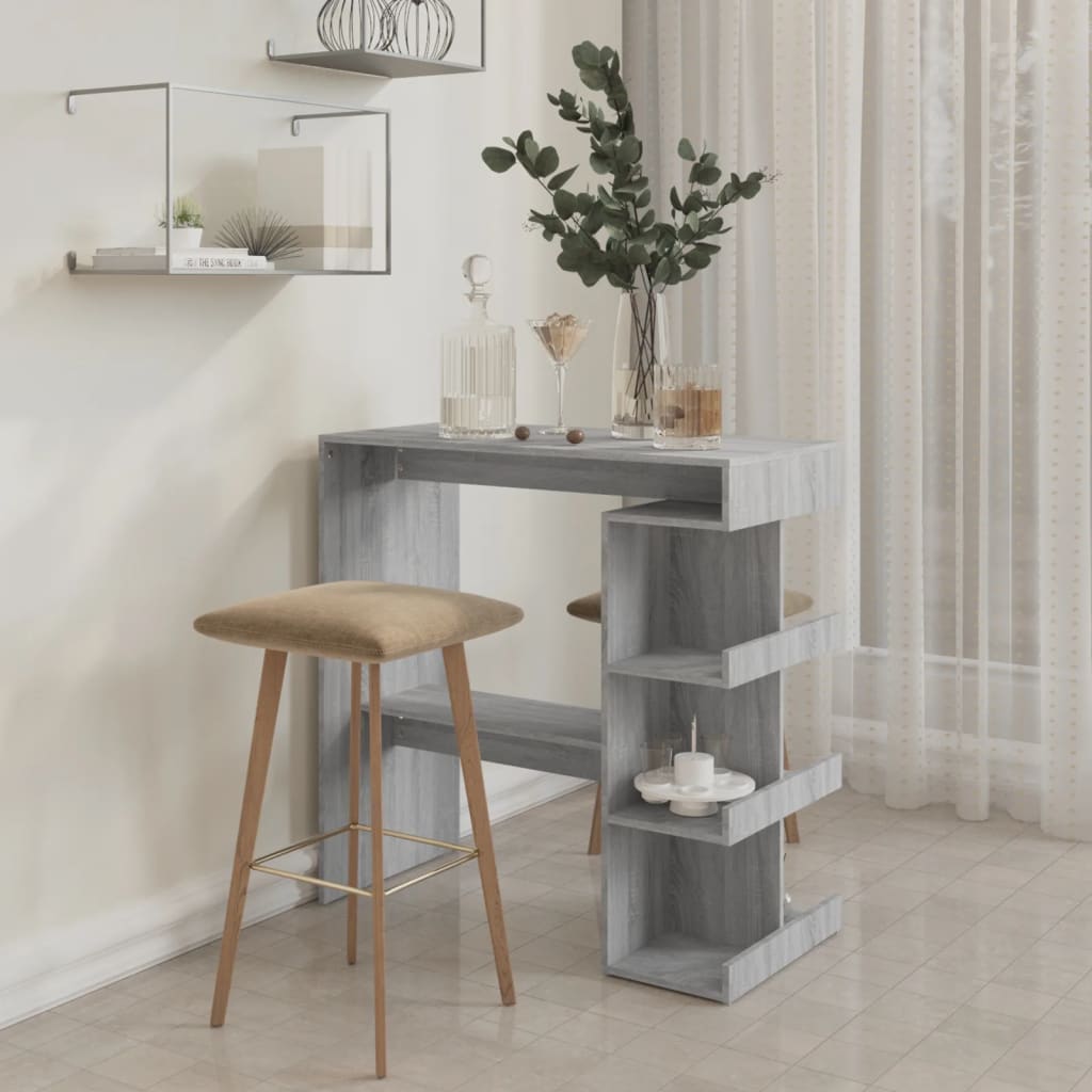 Bartafel Met Opbergrek 00X50X0,5 Cm Grijs sonoma
