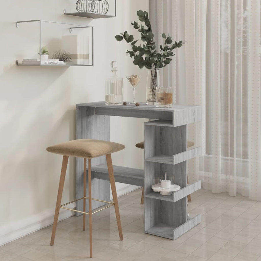 Bartafel Met Opbergrek 00X50X0,5 Cm Grijs sonoma