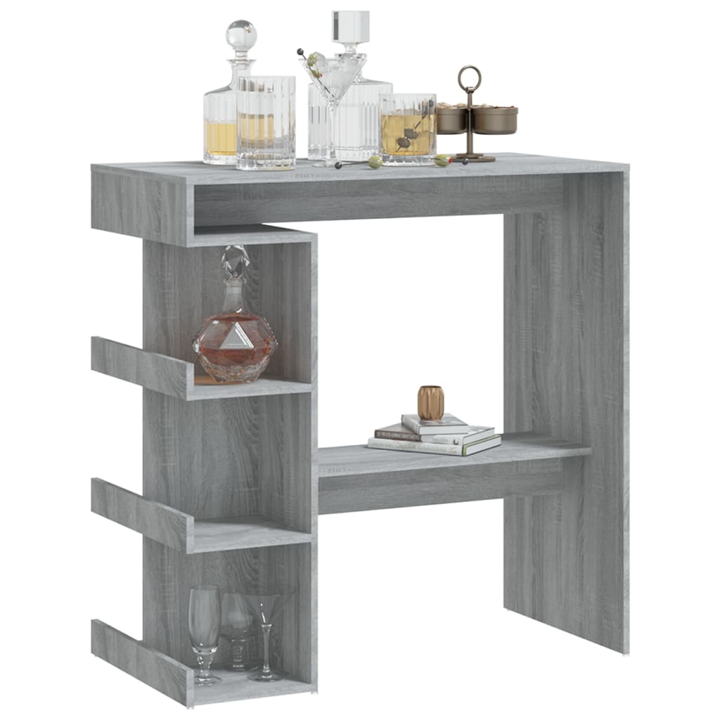 Bartafel Met Opbergrek 00X50X0,5 Cm Grijs sonoma