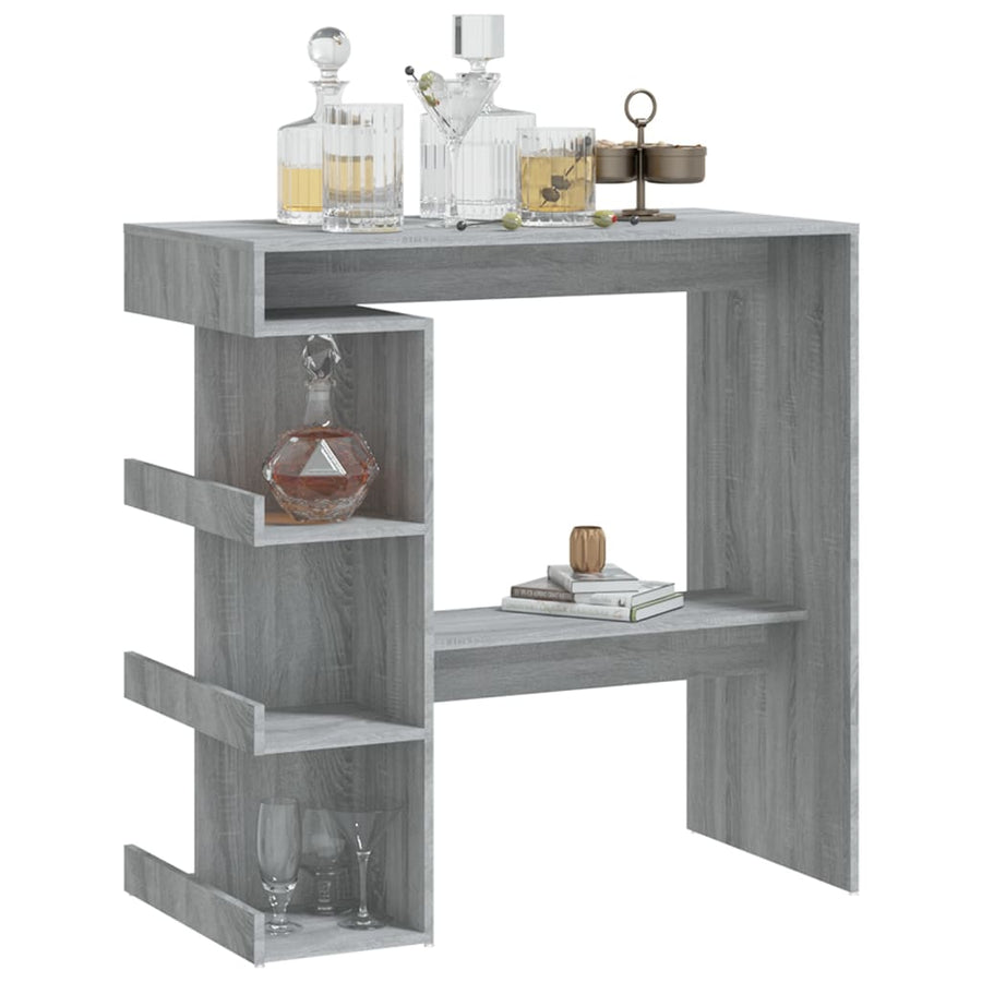 Bartafel Met Opbergrek 00X50X0,5 Cm Grijs sonoma