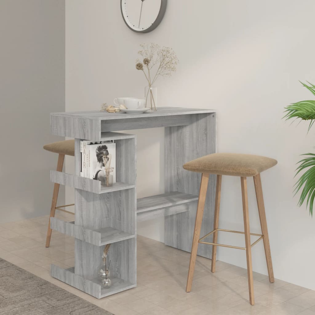 Bartafel Met Opbergrek 00X50X0,5 Cm Grijs sonoma