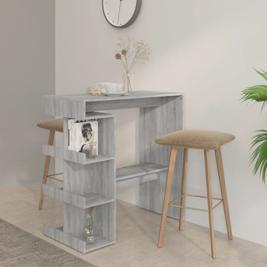 Bartafel Met Opbergrek 00X50X0,5 Cm Grijs sonoma