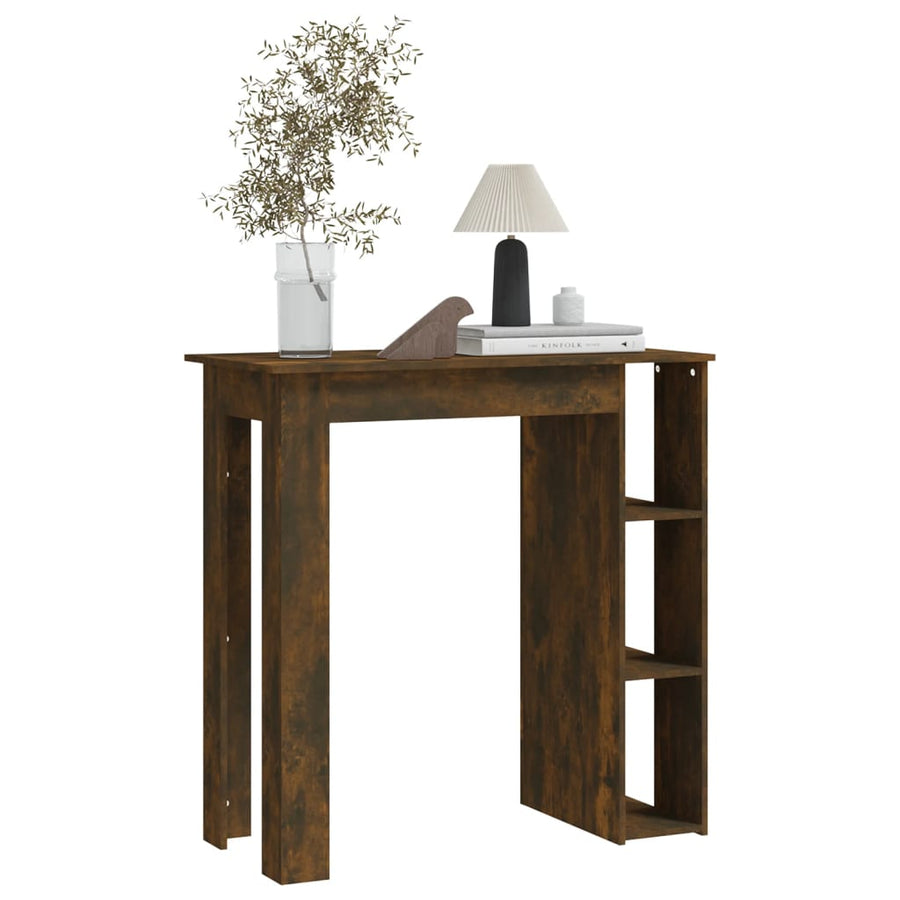 Bartafel Met Schap 02X50X03,5 Cm Spaanplaat Gerookt eiken