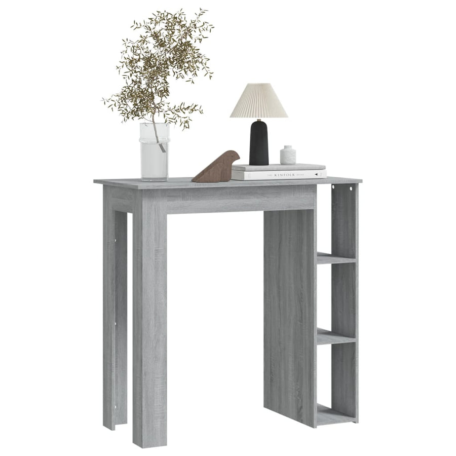 Bartafel Met Schap 02X50X03,5 Cm Spaanplaat Grijs sonoma