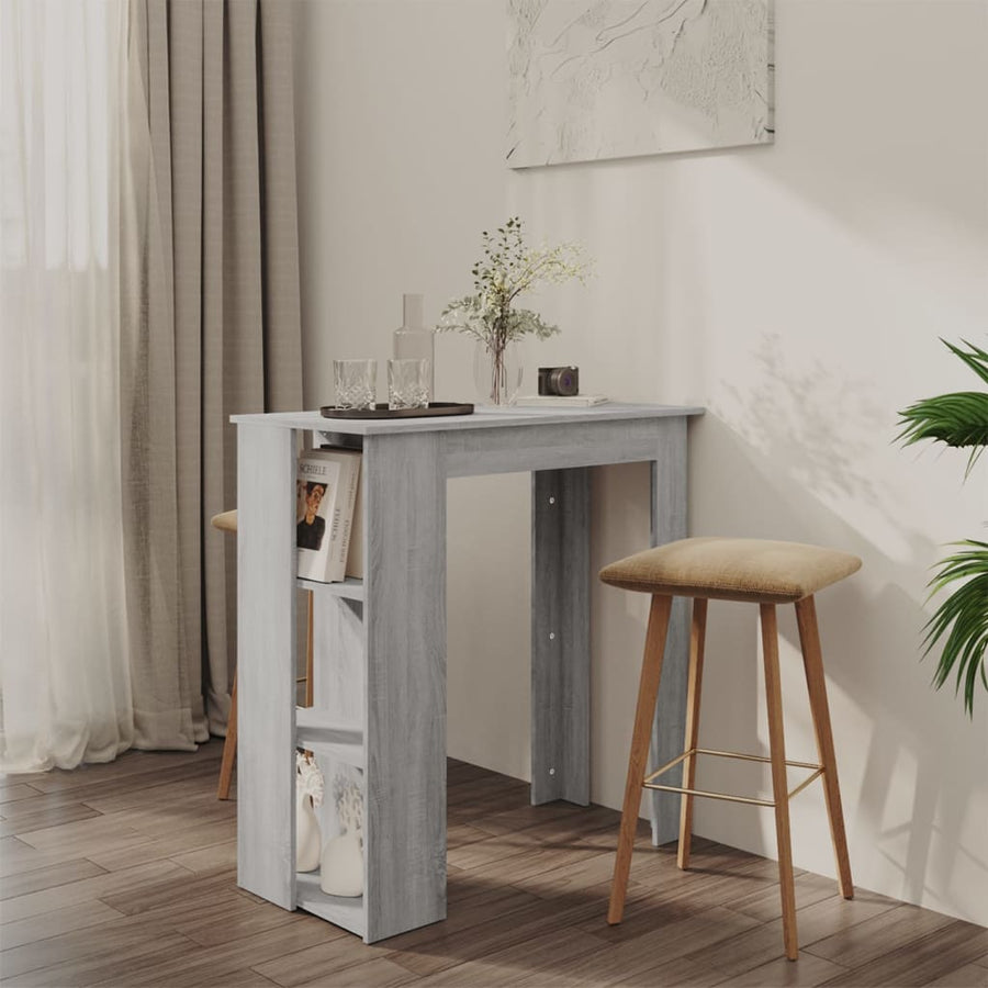 Bartafel Met Schap 02X50X03,5 Cm Spaanplaat Grijs sonoma