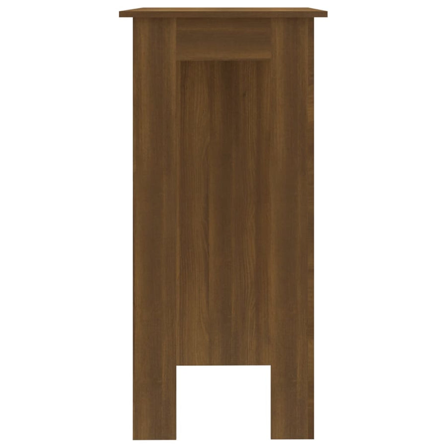 Bartafel Met Schap 102X50X103,5 Cm Spaanplaat Bruin Eikenkleur Bruineiken